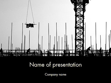 Construction Workers Silhouettes Presentation Template, Master Slide