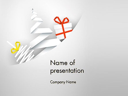 White Christmas Card Presentation Template, Master Slide