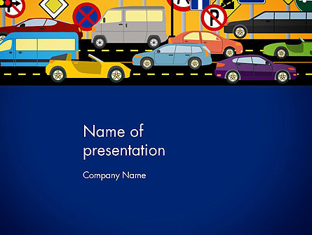 City Traffic Illustration Presentation Template, Master Slide