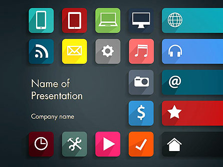 Flat Colorful Icons Presentation Template, Master Slide