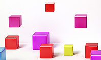 Scattered Colored Cubes Presentation Template