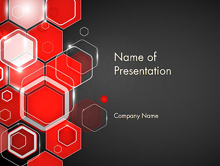 Red Hexagons Abstract PowerPoint Templat Presentation Template, Master Slide
