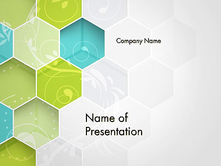 Hexagons with Floral Background Presentation Template, Master Slide