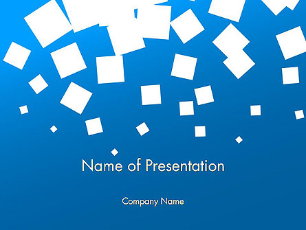 White Flat Squares on Blue Presentation Template, Master Slide