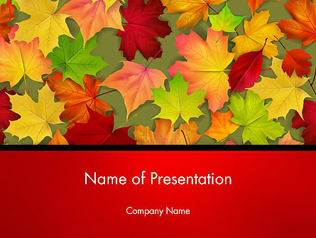 Red and Yellow Autumn Leaves Presentation Template, Master Slide