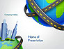 Road Around Globe with Skyscrapers slide 1