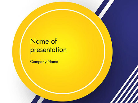 Yellow Circle on Blue Background Presentation Template, Master Slide