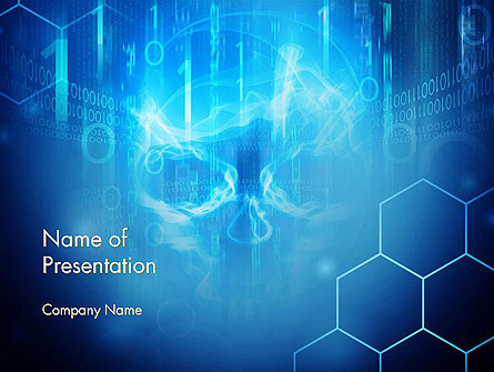 Digital Abstract Background with Skull Presentation Template, Master Slide