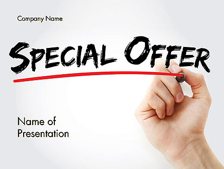 A Hand Writing 'Special Offer' with Marker Presentation Template, Master Slide
