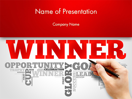 Winner Word Cloud Presentation Template, Master Slide