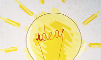 Man with Drawn Yellow Light Bulb Presentation Template