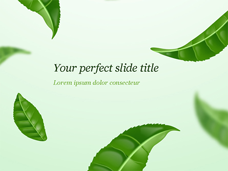 Green Tea Leaves Presentation Template, Master Slide