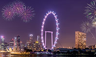 Singapore City Skyline at Night Presentation Template