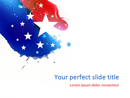Stars on Red and Blue Paint Spots Presentation Template, Master Slide