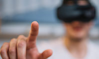 Blurred Man in VR Headset Presentation Template