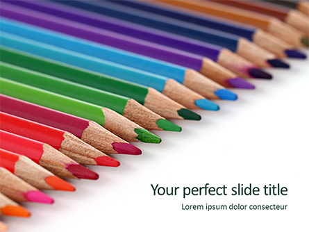 Colored Pencils Arranged in a Line Presentation Presentation Template, Master Slide