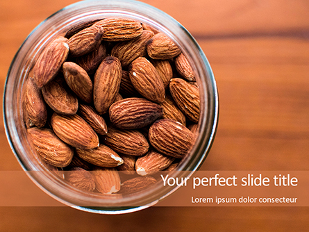 Top View of Glass Bowl Full of Almonds Presentation Presentation Template, Master Slide