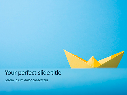 Yellow Color Origami Paper Ship Presentation Presentation Template, Master Slide