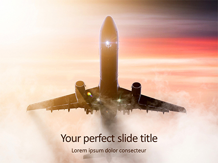 Commercial Airplane in Flight Presentation Presentation Template, Master Slide