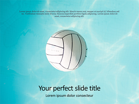 White Ball on Water Surface in Blue Pool Presentation Presentation Template, Master Slide