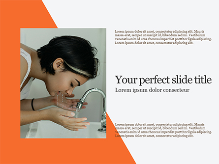 Beautiful Young Woman Washing Her Face Presentation Presentation Template, Master Slide