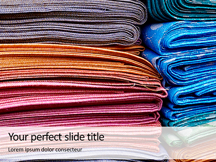 Pile of Colored Area Rugs Presentation Presentation Template, Master Slide