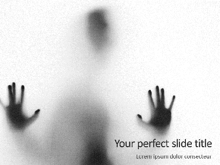 Shadow Hands of Person Behind Frosted Glass Presentation Presentation Template, Master Slide