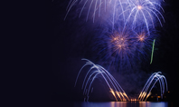 Fireworks Over Water in The Night Presentation Presentation Template