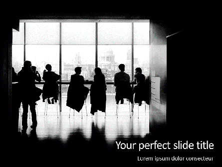 Silhouette of Group of People in a Bar Presentation Presentation Template, Master Slide