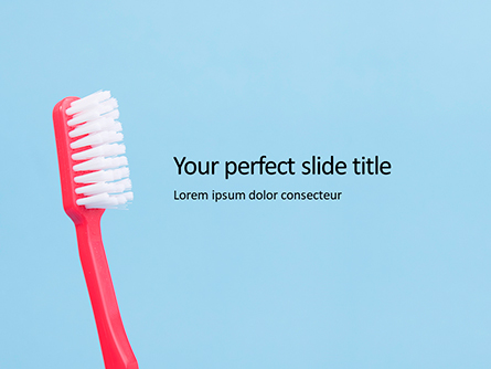Toothbrush on Blue Background Presentation Presentation Template, Master Slide
