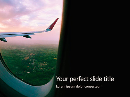 View Through Airplane Window Presentation Presentation Template, Master Slide