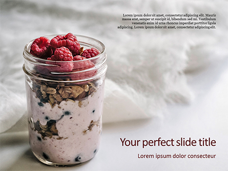Filled Mason Jar with Granola and Yogurt Presentation Presentation Template, Master Slide