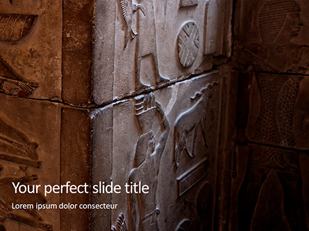 Gray Concrete Wall With Pharaoh Emboss Presentation Presentation Template, Master Slide