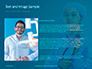 Cheerful Woman Physician in Blue Coat Against Turquoise Background Presentation slide 15