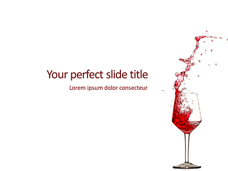Splash of Red Wine in a Crystal Glass on White Background Presentation Presentation Template, Master Slide