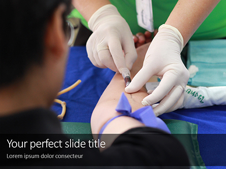 Nurse Takes a Blood Sample from a Patient Presentation Presentation Template, Master Slide
