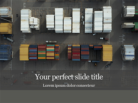 Aerial View of Shipping Containers Presentation Presentation Template, Master Slide