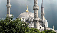 Suleymaniye Mosque under Dramatic Sky Presentation Presentation Template