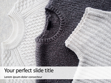Knitted Sweaters on Table Presentation Presentation Template, Master Slide