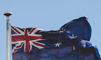 Australian Flag Waving on the Wind Presentation Presentation Template