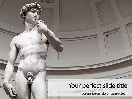 David is a Masterpiece of Created in Marble by Michelangelo Presentation Presentation Template, Master Slide