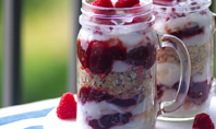 Overnight Oats with Raspberries in Jars Presentation Presentation Template