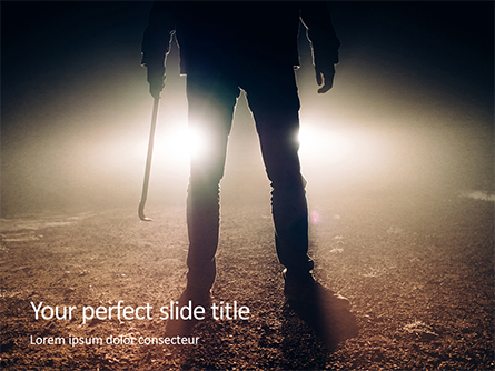 Criminal Holding a Crowbar Ready to Commit an Aggression at Night Presentation Presentation Template, Master Slide