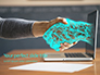 Human and Virtual Robot Hands in Handshake Presentation slide 1