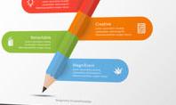Four Options Pencil Education Infographic