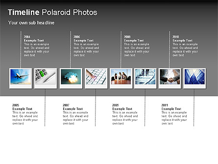 Timeline Polaroid Photos Diagram Presentation Template, Master Slide