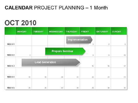 Green Calendar Presentation Template, Master Slide