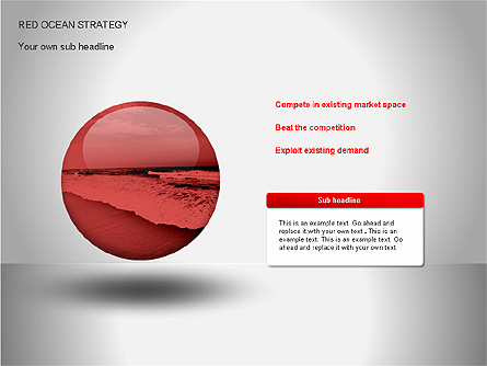 Red Ocean Strategy Diagram Presentation Template, Master Slide