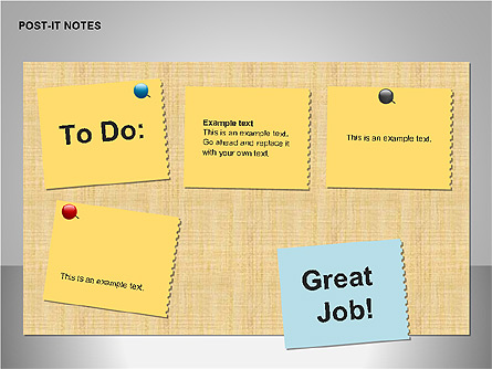 Post-It Notes Shapes Presentation Template, Master Slide