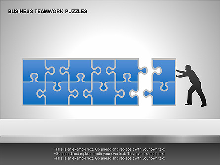 Business Teamwork Puzzles Diagrams Presentation Template, Master Slide